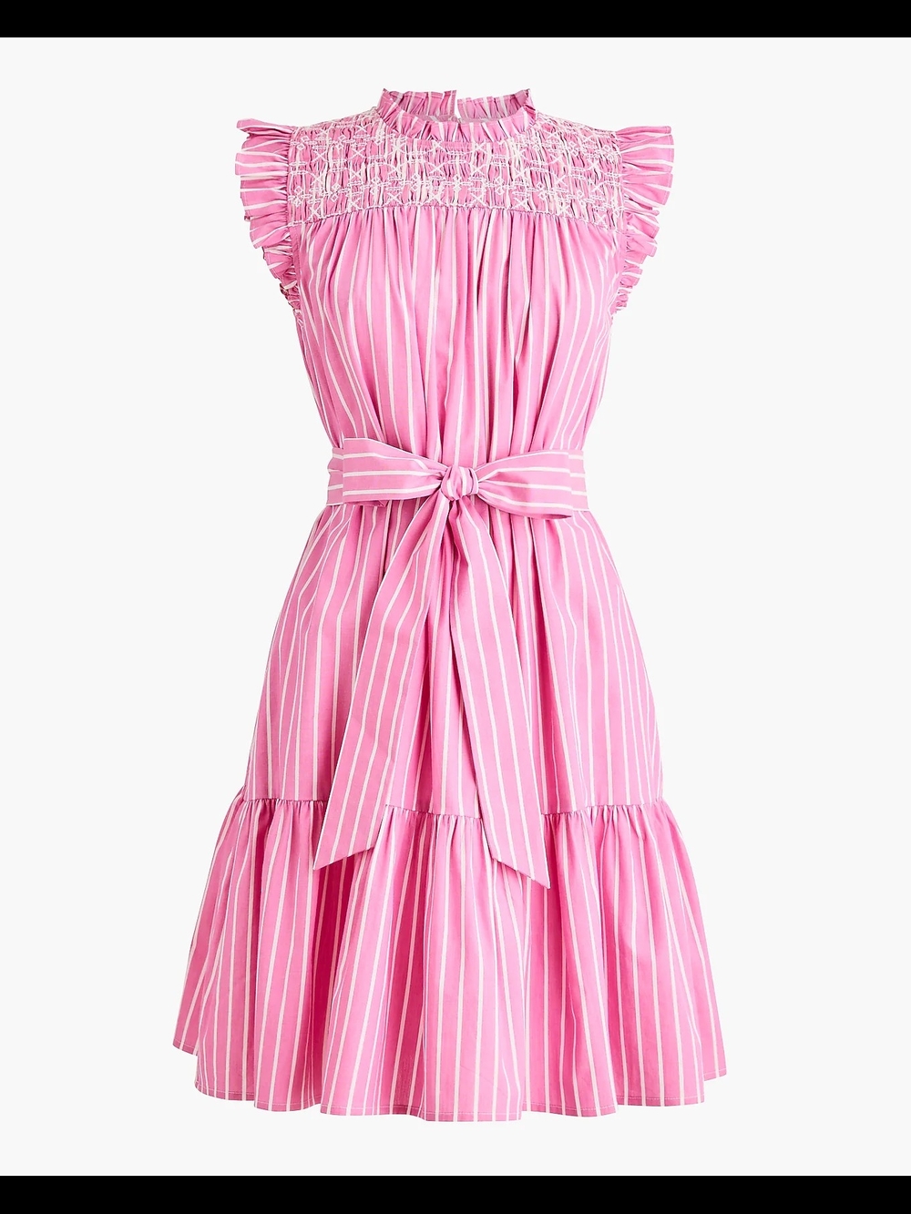 NEW Adorable J Crew Pink Striped Sleeveless Tie-Waist Dress - Picture 4 of 4